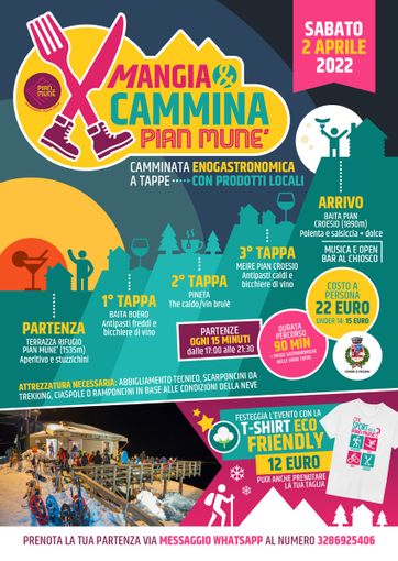 Pian Munè di Paesana: ritorna la “Mangia e Cammina” Pian Munè di Paesana: ritorna la “Mangia e Cammina”