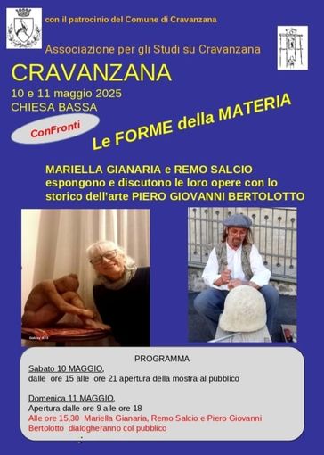 Cravanzana celebra “Le Forme della Materia”: Mostra d’arte e incontro con gli autori