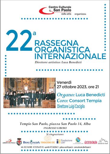 Alba, per la Rassegna Organistica Internazionale un concerto del complesso Consort Tempia