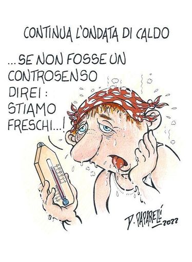 Continua l'ondata di caldo: la vignetta di Danilo Paparelli