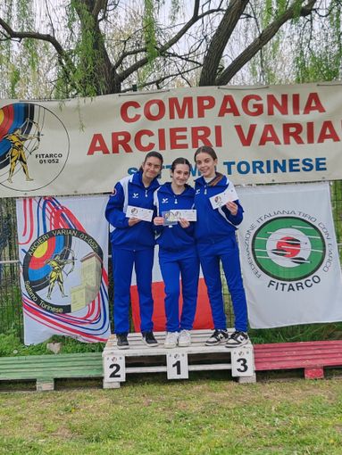 Sul gradino più alto del podio Marisa Rescigno, insieme con Irene De Carlo e Giulia Rivoira