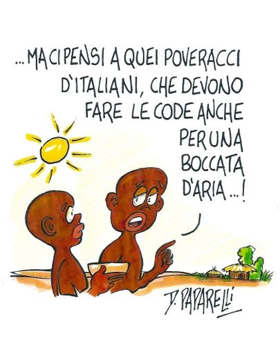 Con agosto inizia l'esodo per le vacanze: la vignetta di Paparelli Con agosto inizia l'esodo per le vacanze: la vignetta di Paparelli