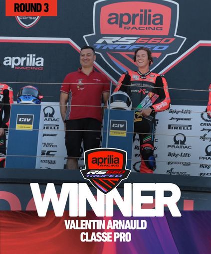 Pole position e vittoria per Valentin Arnaud nel Trofeo Aprilia RS 660 - PRO Pole position e vittoria per Valentin Arnaud nel Trofeo Aprilia RS 660 - PRO