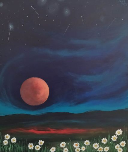 La Luna Rosa vista dal pittore braidese Franco Gotta