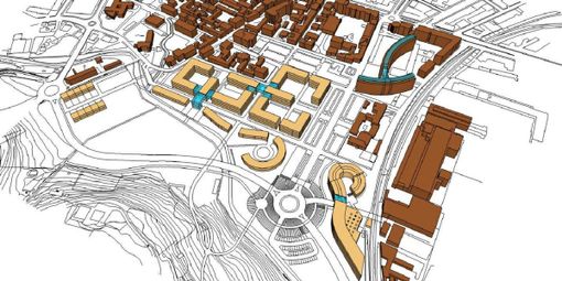 La zona dell'Ambito Speciale 12, come prevista dal nuovo Piano Regolatore cittadino. Una previsione che andrà rivista e attualizzata