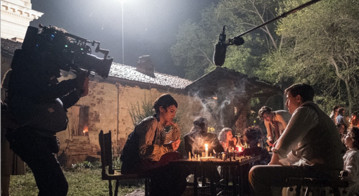 Un momento delle riprese