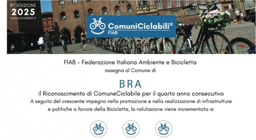 Bra è un Comune sempre più ciclabile: arriva il riconoscimento FIAB