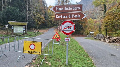 I lavori lungo la strada per Pian delle Gorre