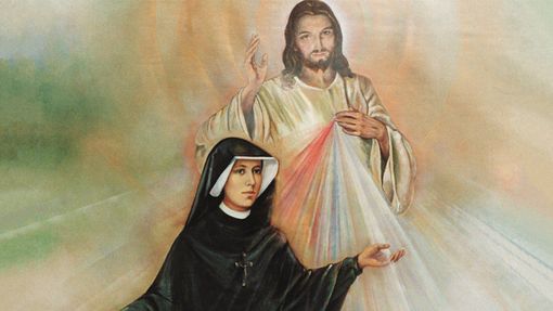 In foto l’immagine di Gesù misericordioso e santa Faustina Kowalska In foto l’immagine di Gesù misericordioso e santa Faustina Kowalska