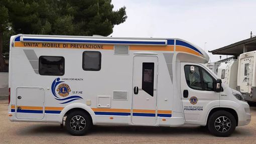 Il camper del Lions Club dove si effettueranno le visite