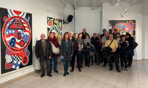 La visita a alla mostra "Sbam!" in Casa Francotto da parte dell'Unitre di Leinì