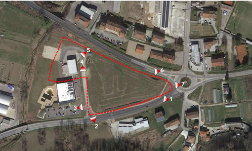 La planimetria dell'area dove sorgerà il nuovo polo commerciale a Canale