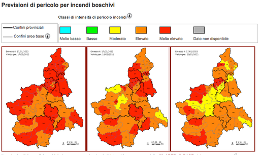 Accidentalità e dolo: decine di incendi boschivi in Granda, dove lo stato di pericolosità è massimo