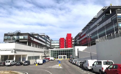 L'ingresso Verduno del nuovo ospedale di Alba e Bra
