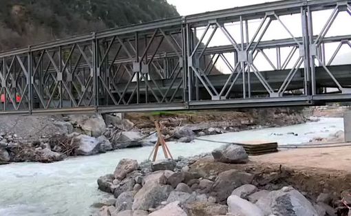 Il ponte bailey a Breil. Foto: Olivier Orsini FTV