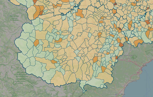 LA MAPPA DEL 7 FEBBRAIO - IN MARRONE SCURO I CENTRI CON INDICE SUPERIORE A 18 CONTAGI OGNI 1.000 ABITANTI