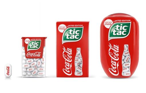 Il packaging dei nuovi confetti Ferrero al gusto di Coca Cola