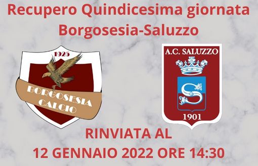 Calcio Serie D: il recupero di Borgosesia-Saluzzo si giocherà mercoledì 12 gennaio