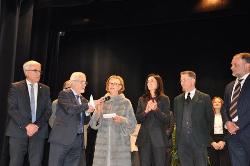 Maria Franca Ferrero durante una passata edizione di consegna delle borse di studio collegate al Master