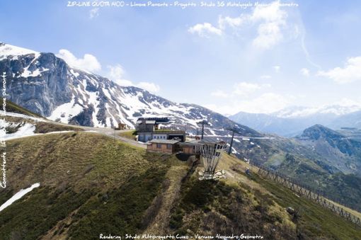 Rendering della stazione di partenza a Punta Cabanaira Rendering della stazione di partenza a Punta Cabanaira