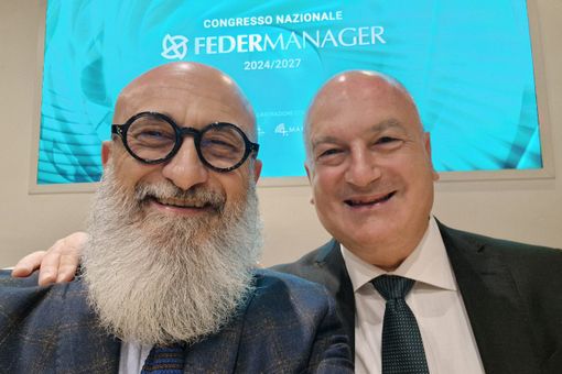 Nella foto Fulvio D'Alessandro Presidente Federmanager Cuneo e Valter Quercioli Presidente Nazionale Federmanager