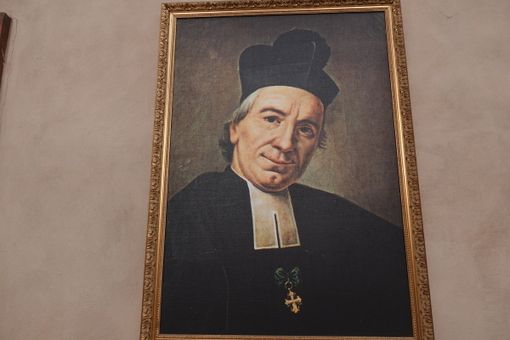 Quadro del Santo presso la chiesa dei Battuti Bianchi a Bra