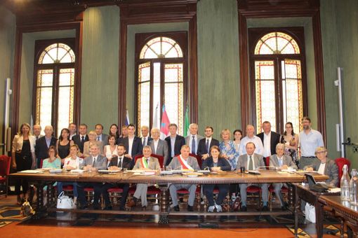 Giunta e Consiglio nella seduta di insediamento, nel giugno 2019