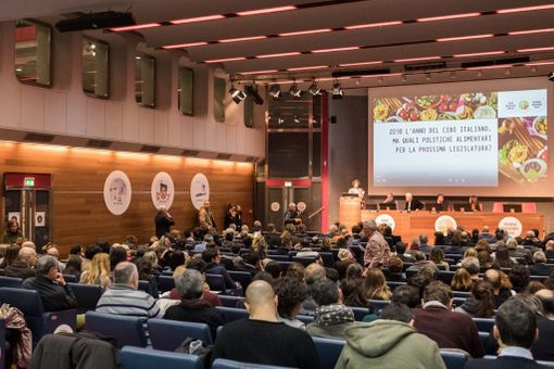 Un momento dall'edizione 2018 del Festival del Giornalismo Alimentare