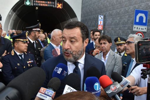 Matteo Salvini all'apertura del tunnel di Tenda, nel giugno scorso