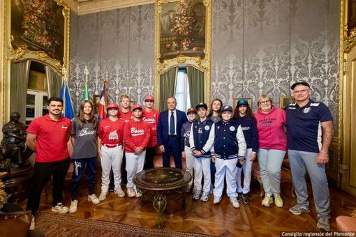 A Palazzo Lascaris gli atleti del baseball che hanno giocato il Torneo delle Regioni 2025