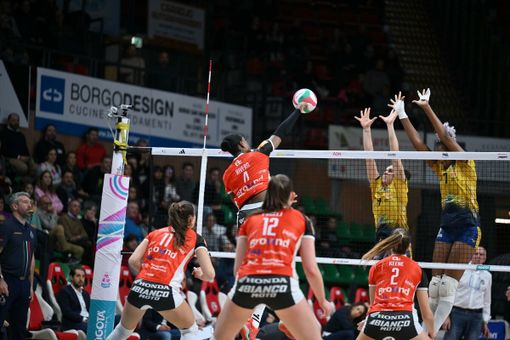 La schiacciatrice Rivero, premiata MVP, in azione (foto di Danilo Ninotto)