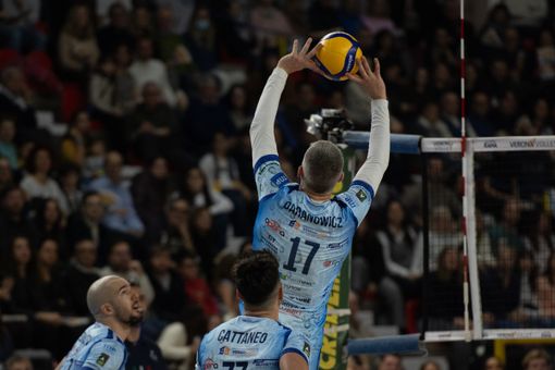 Michele Baranowicz in palleggio a Verona (Foto VeronaVolley Campagnola)