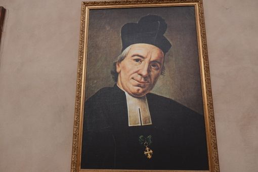 Quadro del Cottolengo presso la chiesa dei Battuti Bianchi, a Bra