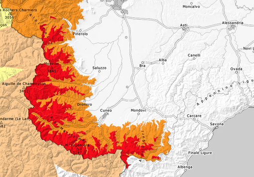 Dal Monregalese alla Valle Po, il pericolo valanghe raggiunge il grado FORTE