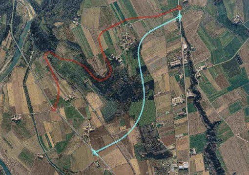 Nella foto i due tracciati a confronto: in rosso quello del 2002, in azzurro quello del 2009 Nella foto i due tracciati a confronto: in rosso quello del 2002, in azzurro quello del 2009