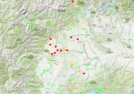 La situazione dei corsi d'acqua in regione