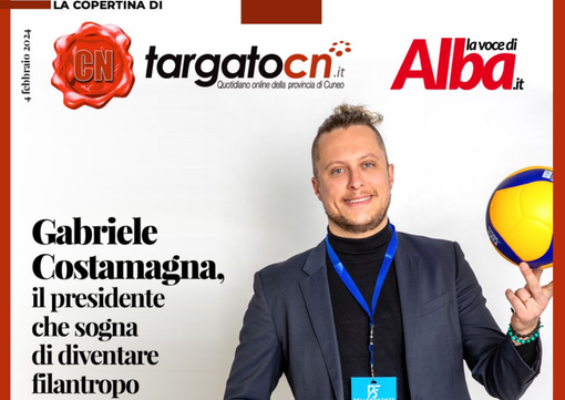 La copertina di Targatocn del 4 febbraio 2024 dedicata al presidente di Cuneo Volley Gabriele Costamagna