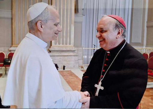 Papa Leone XVI con il vescovo Marco Brunetti