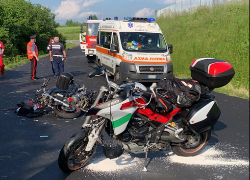 Scontro tra due moto a Paroldo, interviene elisoccorso: quattro feriti, grave 58enne di Gaiola