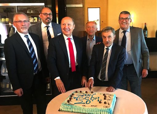 In foto, il simbolico taglio della torta, con, da sinistra: Zotti, Leonori, Tonelli, Belotti, Viglione, Marcolin. Nell'immagine non compare il consigliere Bernardi