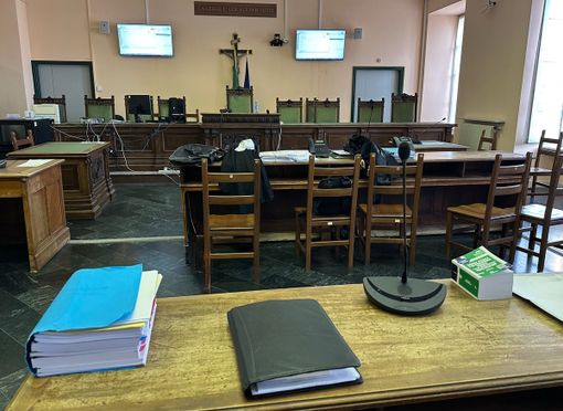 L'aula del tribunale di Cuneo in cui si è svolta l'udienza