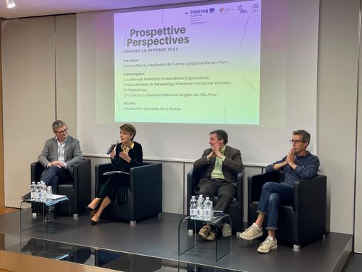 Da sinistra, Roberto Fiori, Patrizia Sandretto Re Rebaudengo, Luca Mercalli e Gino Gianuizzi