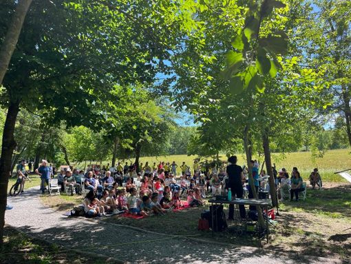 Alcuni momenti della festa che sabato scorso ha portato all'inaugurazione del parco