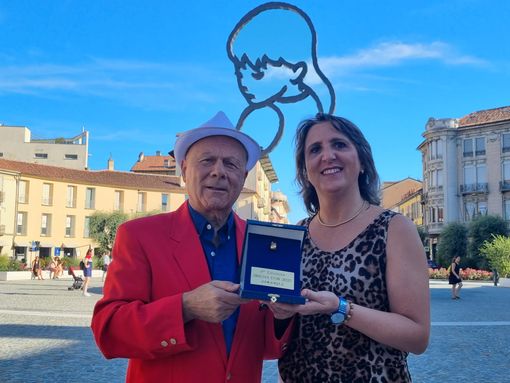 Silvia Gullino e Luigi d’Alba con la Brigna d’Or Silvia Gullino e Luigi d’Alba con la Brigna d’Or