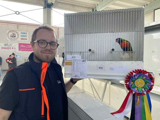 L'allevatore braidese di pappagalli Fabio Mano