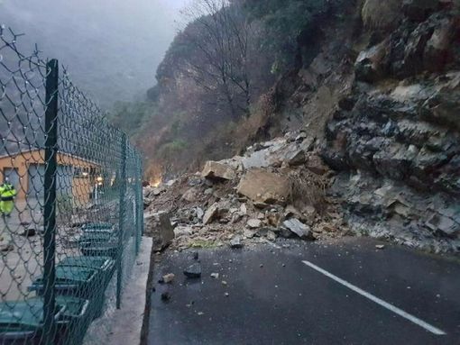 Immagine di repertorio di una frana a Breil