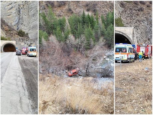 Macchina vola giù per 30 metri alle Barricate in valle Stura: incredibilmente illeso l'uomo alla guida