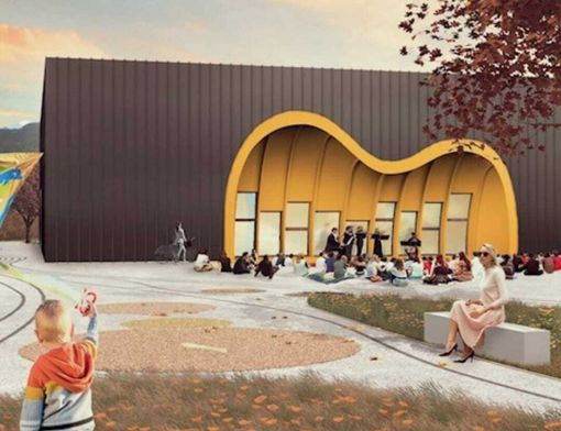 Il rendering del nuovo palazzetto dello sport di Costigliole Saluzzo Il rendering del nuovo palazzetto dello sport di Costigliole Saluzzo