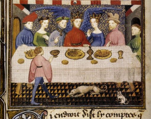 Il banchetto del Voto del Pavone alla corte del Dio d’Amore (dal Livre du Chevalier errant) Il banchetto del Voto del Pavone alla corte del Dio d’Amore (dal Livre du Chevalier errant)