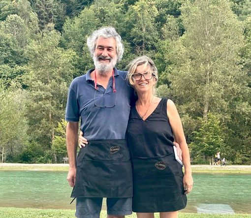 Donata e Matthias, gestori del locale al Forte di Vinadio